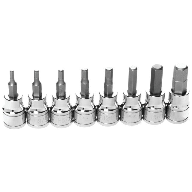 Performance Tool Hex Bit Socket Set - 8 Pc 3/8"