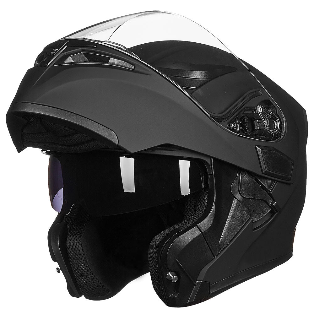ILM Motorcycle Dual Visor Flip-Up Modular Full Face Helmet