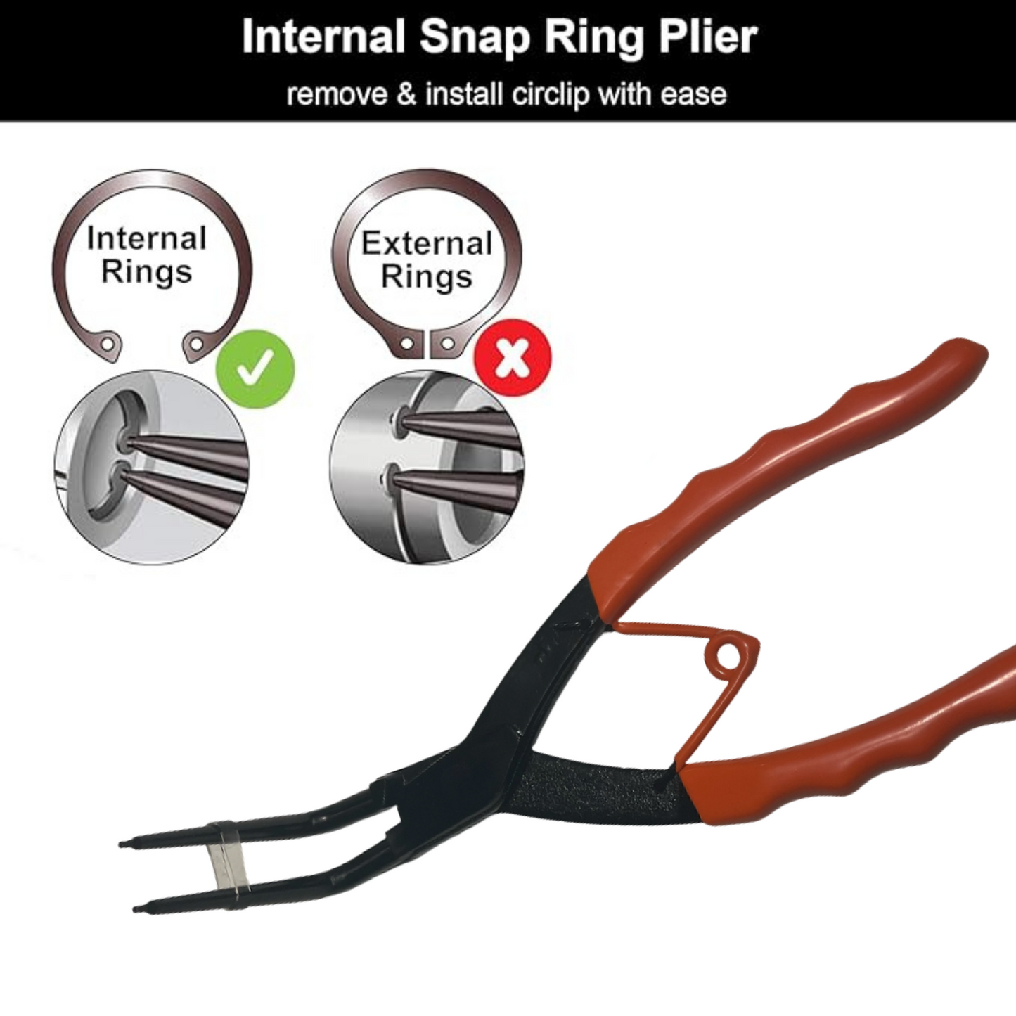 90 Degree Internal Long Nose Circlip Pliers