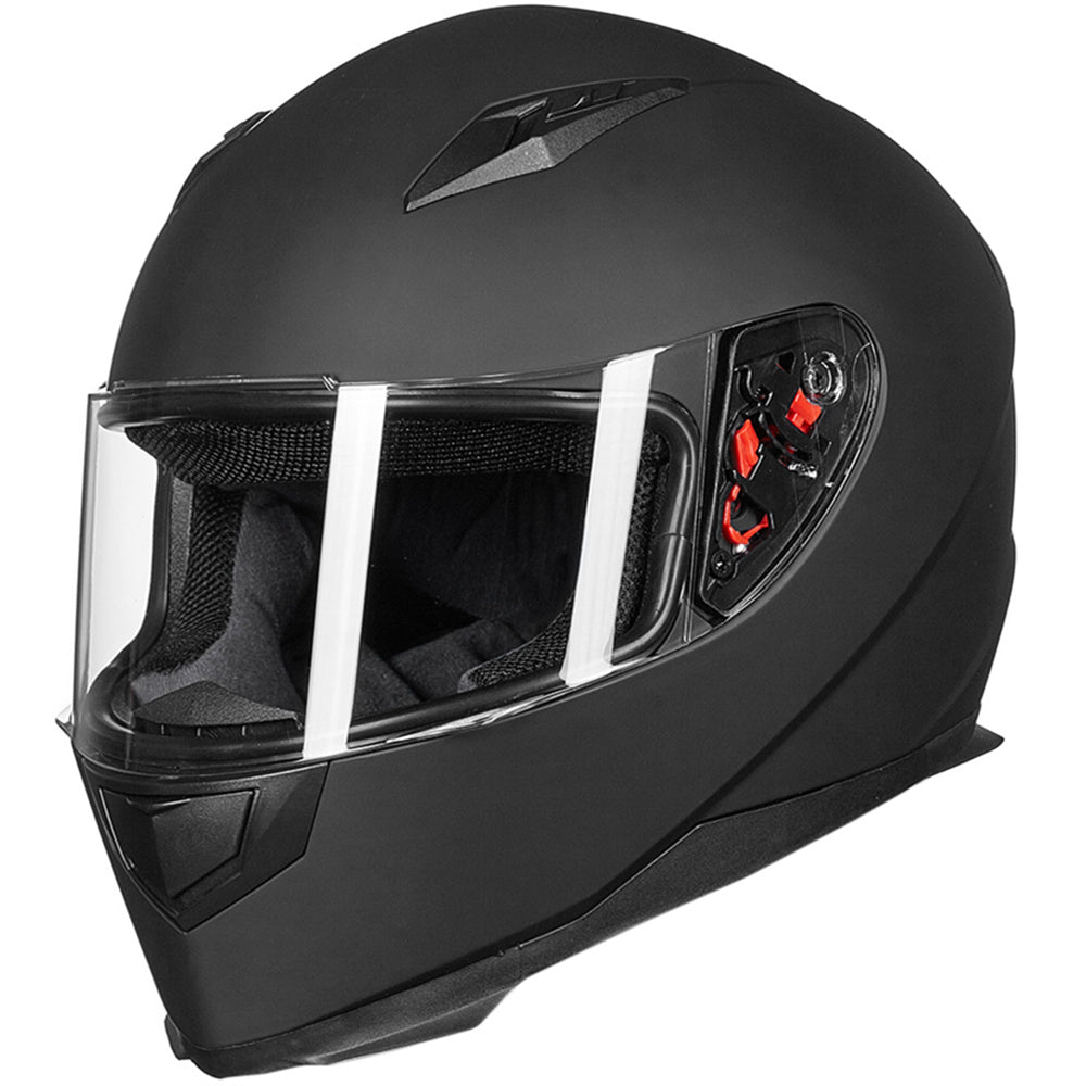 ILM Full Face Motorcycle Street Bike Helmet with Neck Scarf + 2 Visors JK313