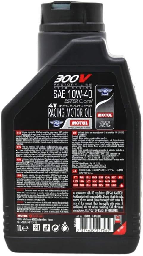 Motul 300V 10W40 100% Synthetic Motor Oil