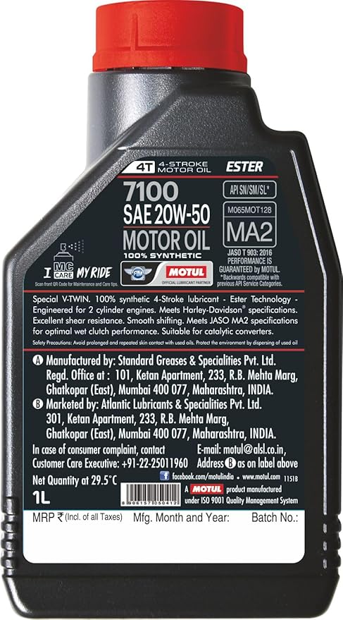 Motul 7100 20W50 100% Synthetic Motor Oil