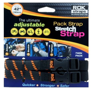 Rok Straps Adjustable Pack Strap Stretch Strap Twin Pack - 42" length