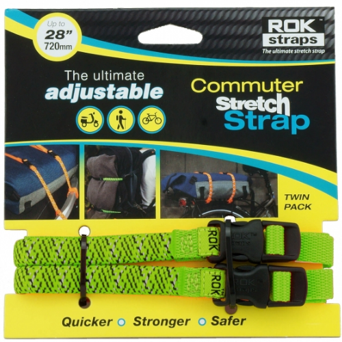 Rok Straps Adjustable Commuter Stretch Strap Twin Pack - 28" length