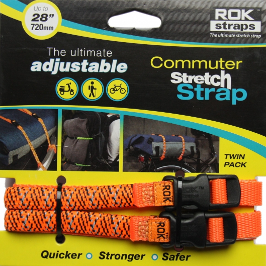 Rok Straps Adjustable Commuter Stretch Strap Twin Pack - 28" length