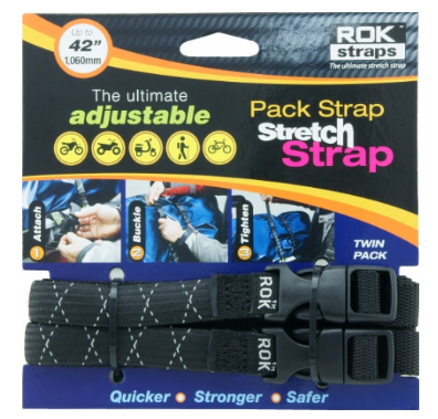 Rok Straps Adjustable Pack Strap Stretch Strap Twin Pack - 42" length