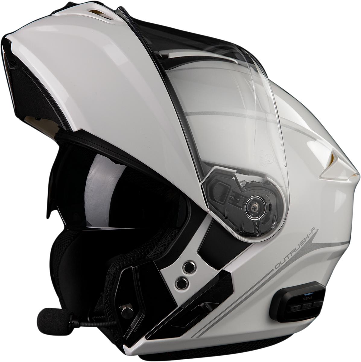 Sena Helmet Outrush R Flip-Up: Glossy White