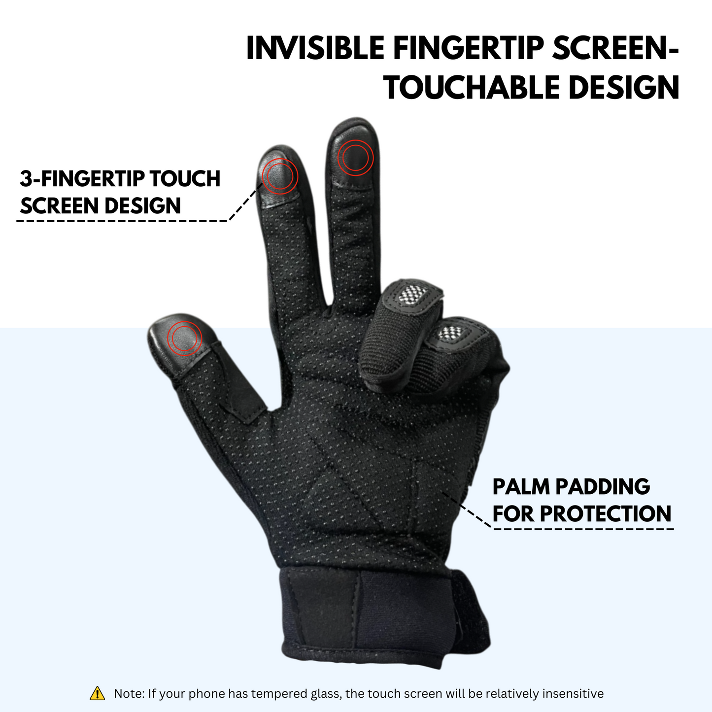 Journey Tech-Vent Max Men's Breathable Touchscreen Motorcycle/Bicycle Gloves