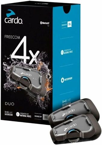 Cardo Freecom 4X Bluetooth Headset Single up to 2 Riders, JBL Audio