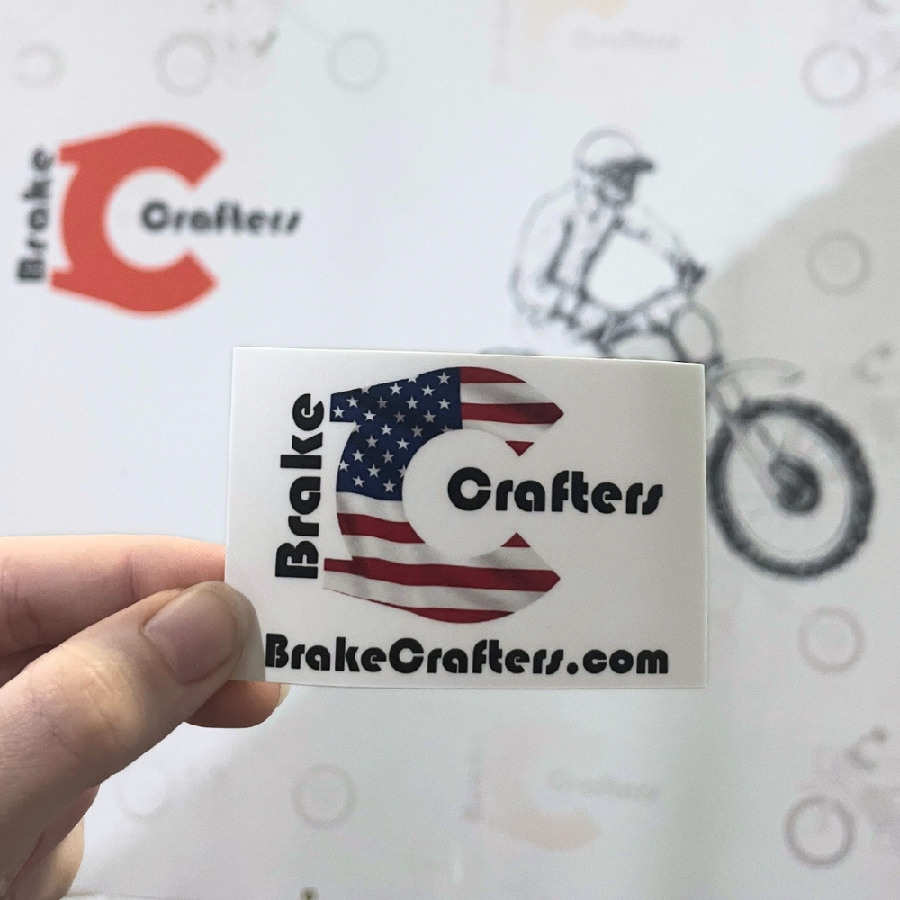 BrakeCrafters "Patriotic Logo" Sticker - 3" x 2"