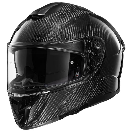 ILM Motorcycle Helmet Lightweight Carbon Fiber Full Face Dual Visor - Carbon Black - Large