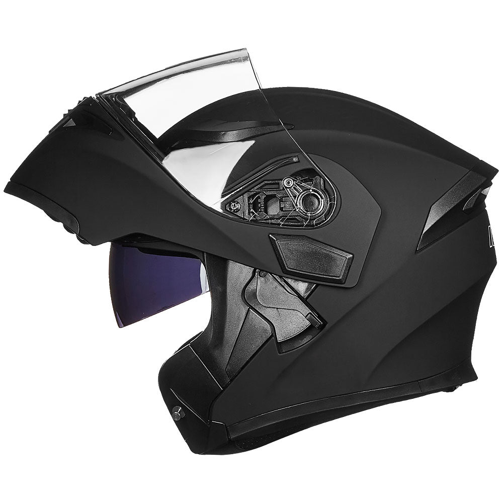 ILM Motorcycle Dual Visor Flip-Up Modular Full Face Helmet - Medium