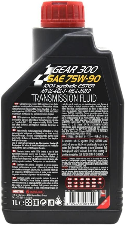 motul gear 300 75w 90 Motul 105777 Gear300 75w90 Synthetic Fluid 1 L