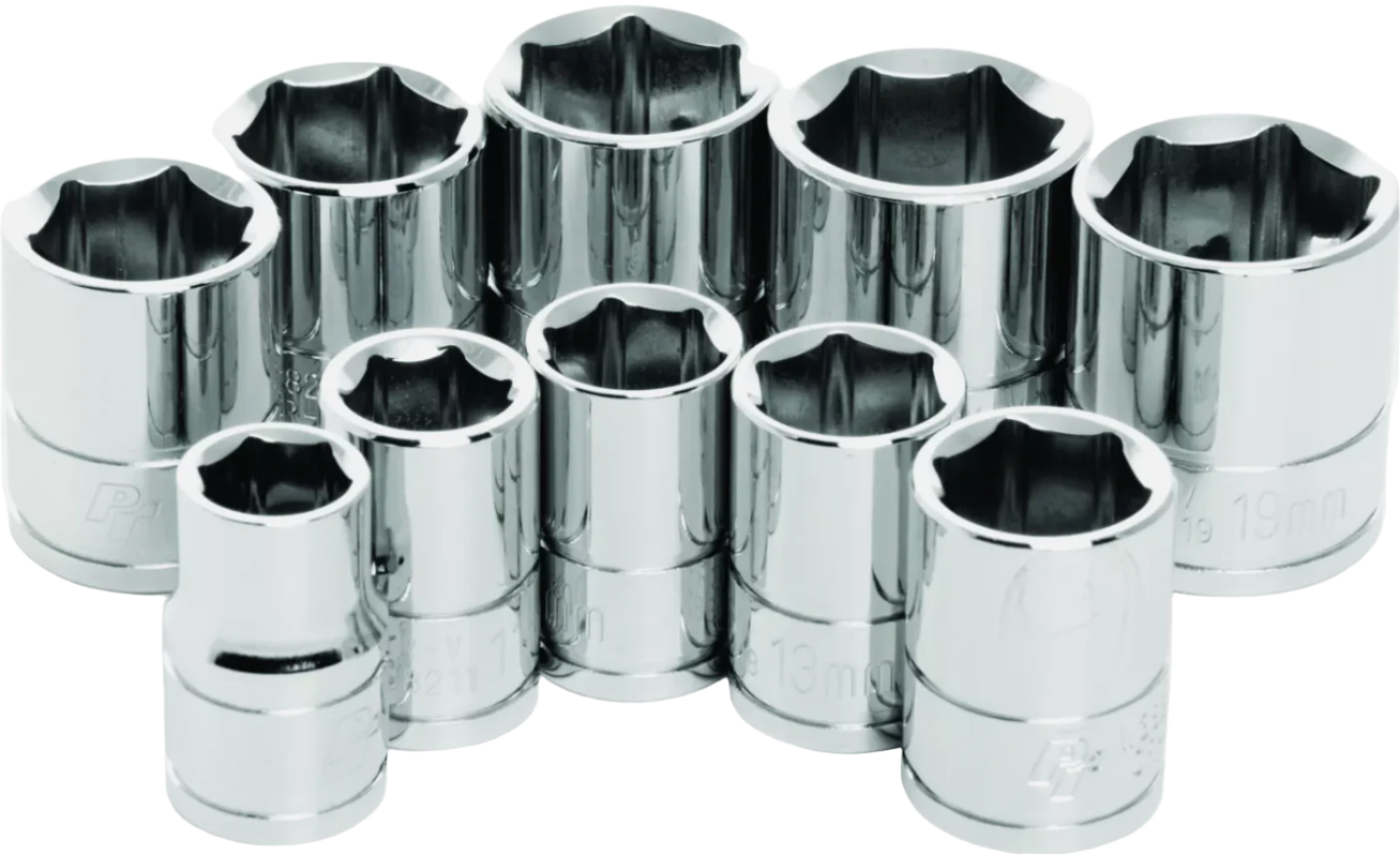 Performance Tool Metric Socket Set Shallow - 10 Pc 3/8"