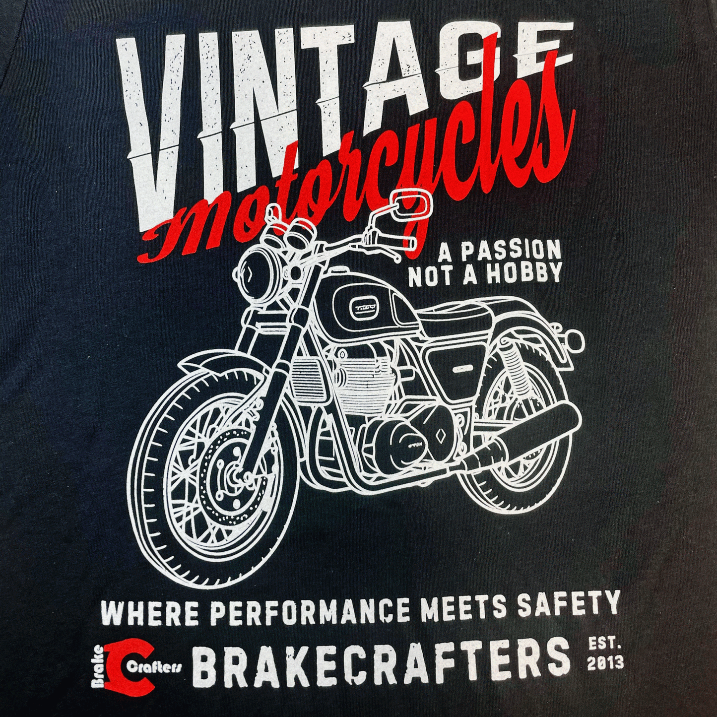 BrakeCrafters "Vintage Motorcycles" Tee Shirt - 2024 Edition
