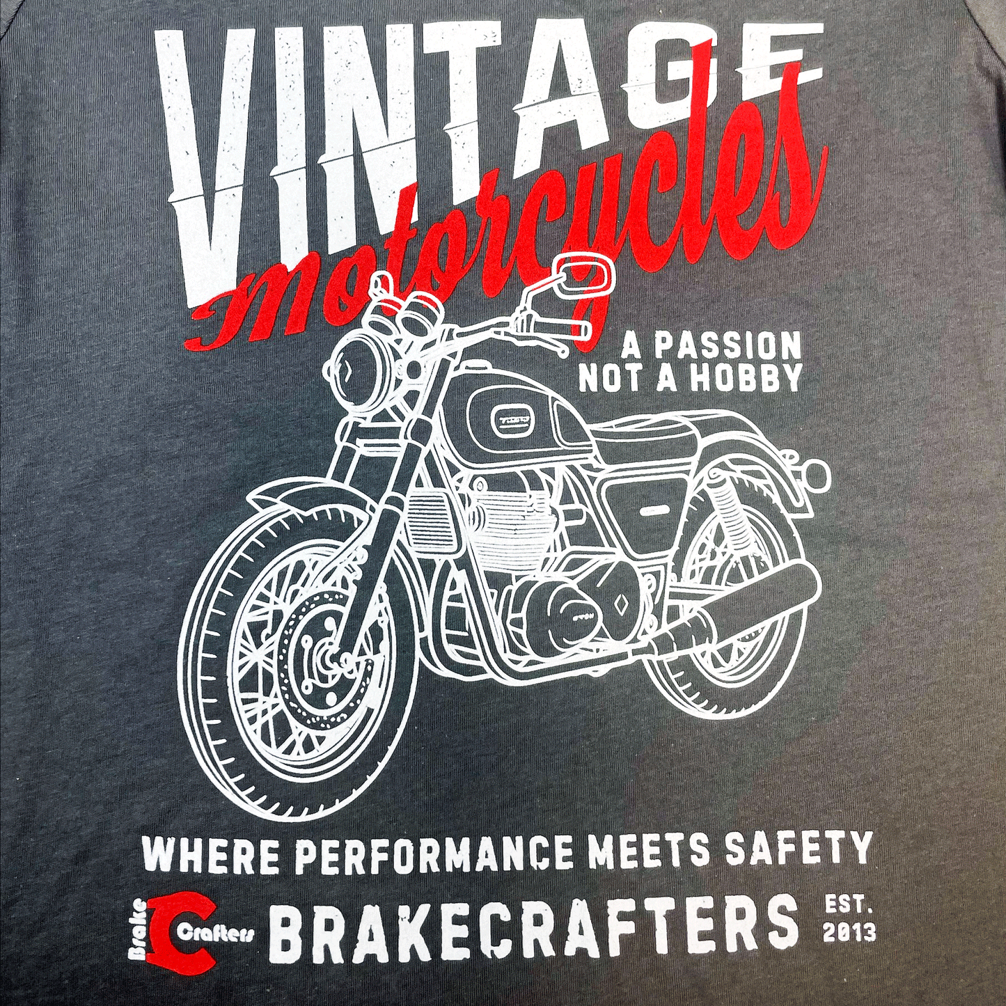 BrakeCrafters "Vintage Motorcycles" Tee Shirt - 2024 Edition