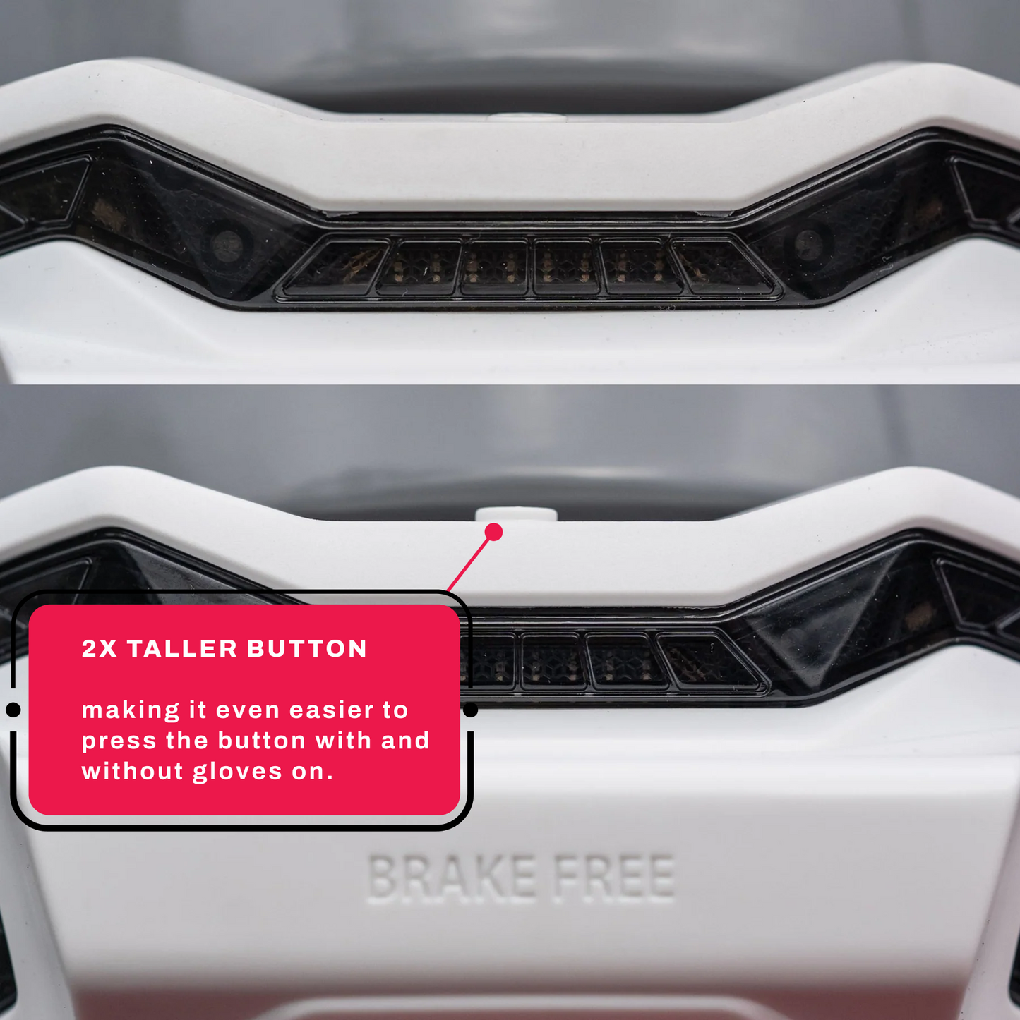 Brake Free Helmet Brake Light - White USB-C