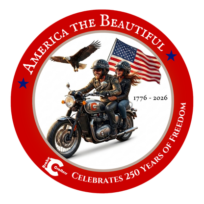 BrakeCrafters "America The Beautiful" Patriotic Sticker Waterproof - 4" x 4"