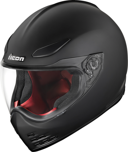 ICON Domain Rubatone helmet front view showing visor