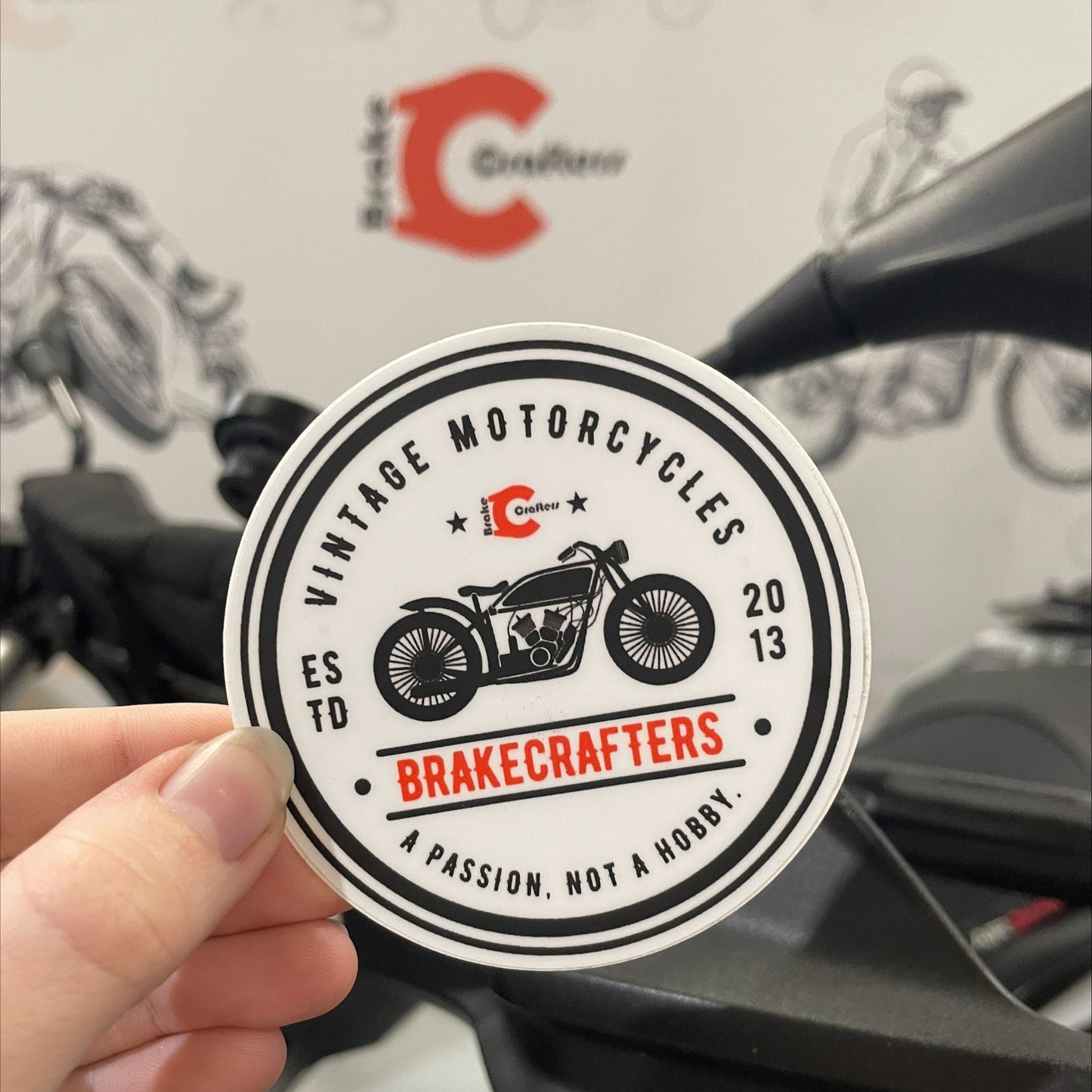 BrakeCrafters "Vintage Motorcycles" Sticker - 3" x 3"