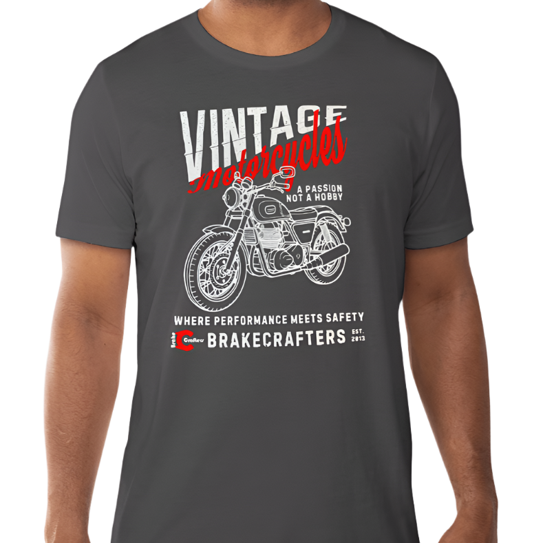BrakeCrafters "Vintage Motorcycles" Tee Shirt - 2024 Edition