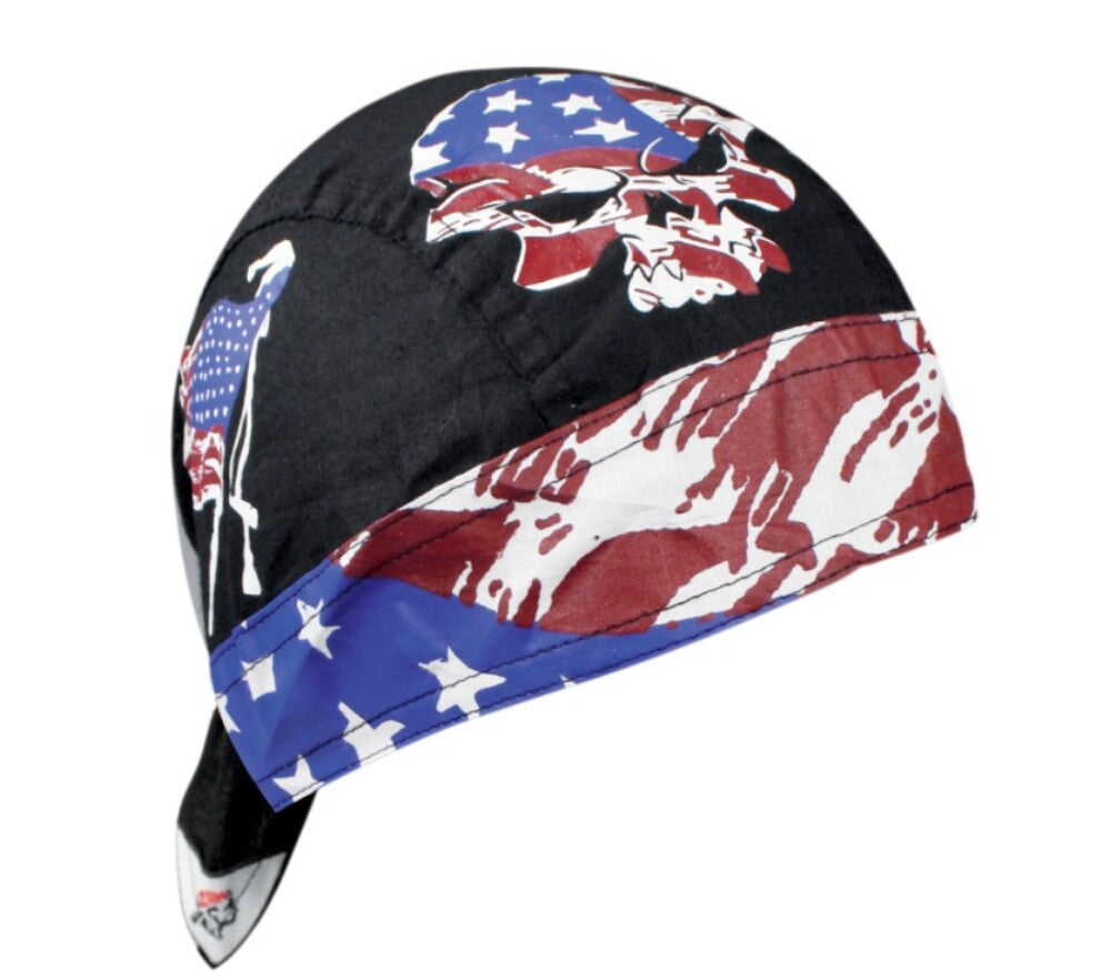 Flydanna® Head Wrap - Vintage Patriot Z549 - Patriotic Skull Print